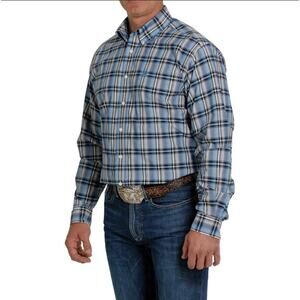 Cinch‎ Miller Style Mens Long Sleeve Button Down Western Shirt Plaid - Size XL